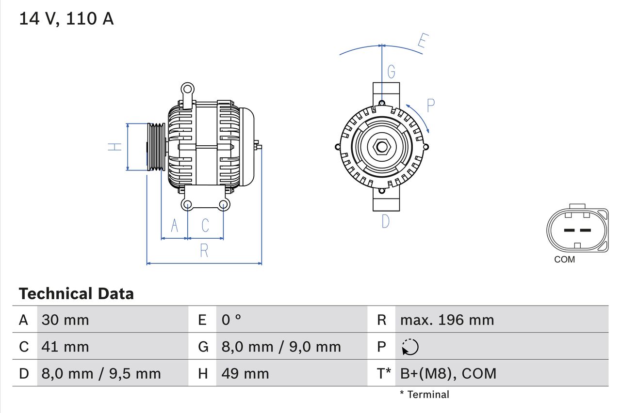 BOSCH 0 986 046 130 Alternator