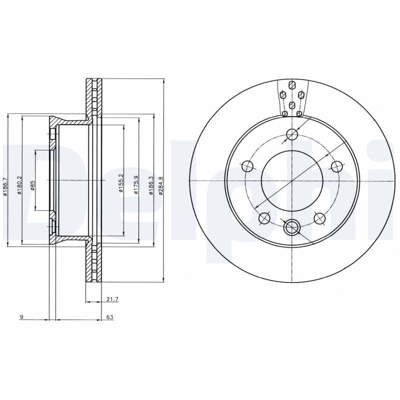 DELPHI BG4067 Brake disc
