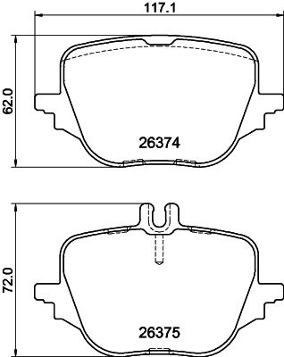 HELLA 8DB 355 041-021 Brake pad set, disc brake