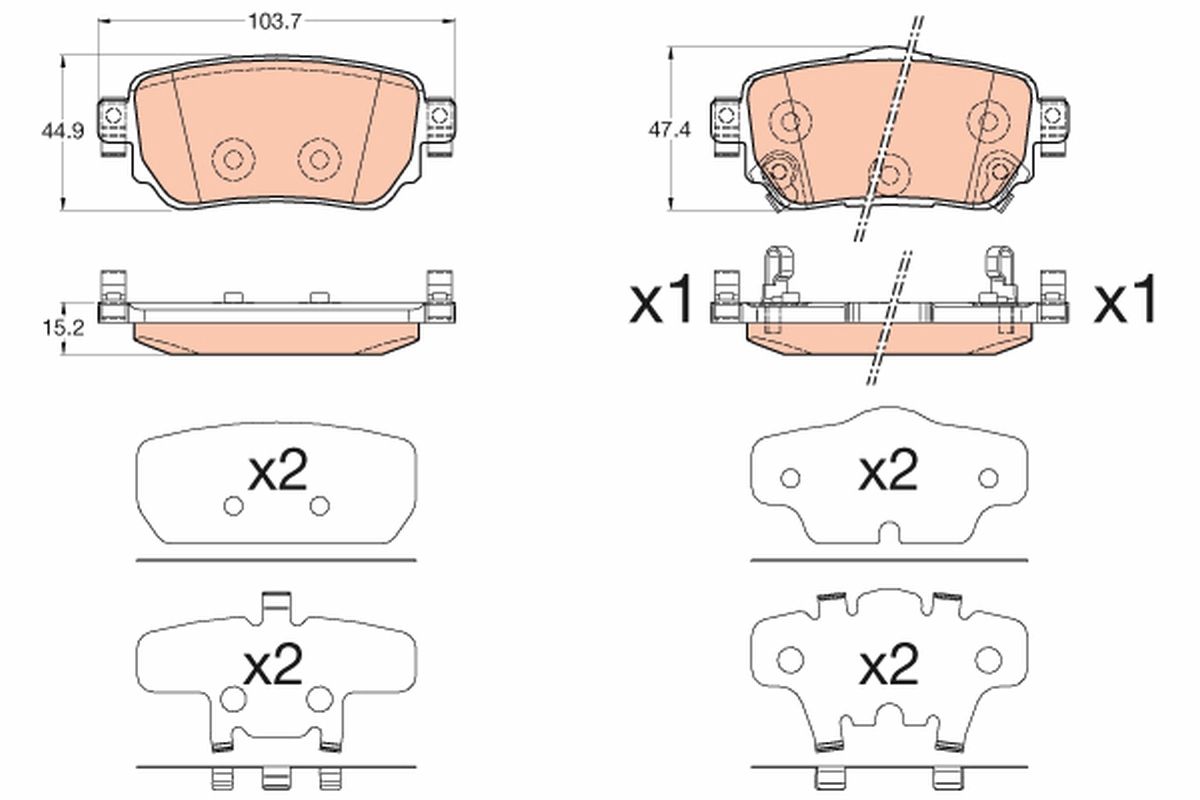 TRW GDB3617 Brake pad set, disc brake