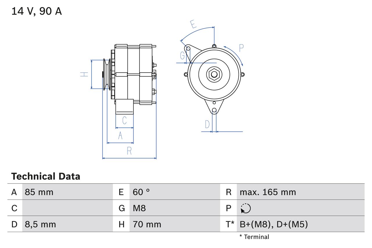 BOSCH 0 986 034 160 Alternator