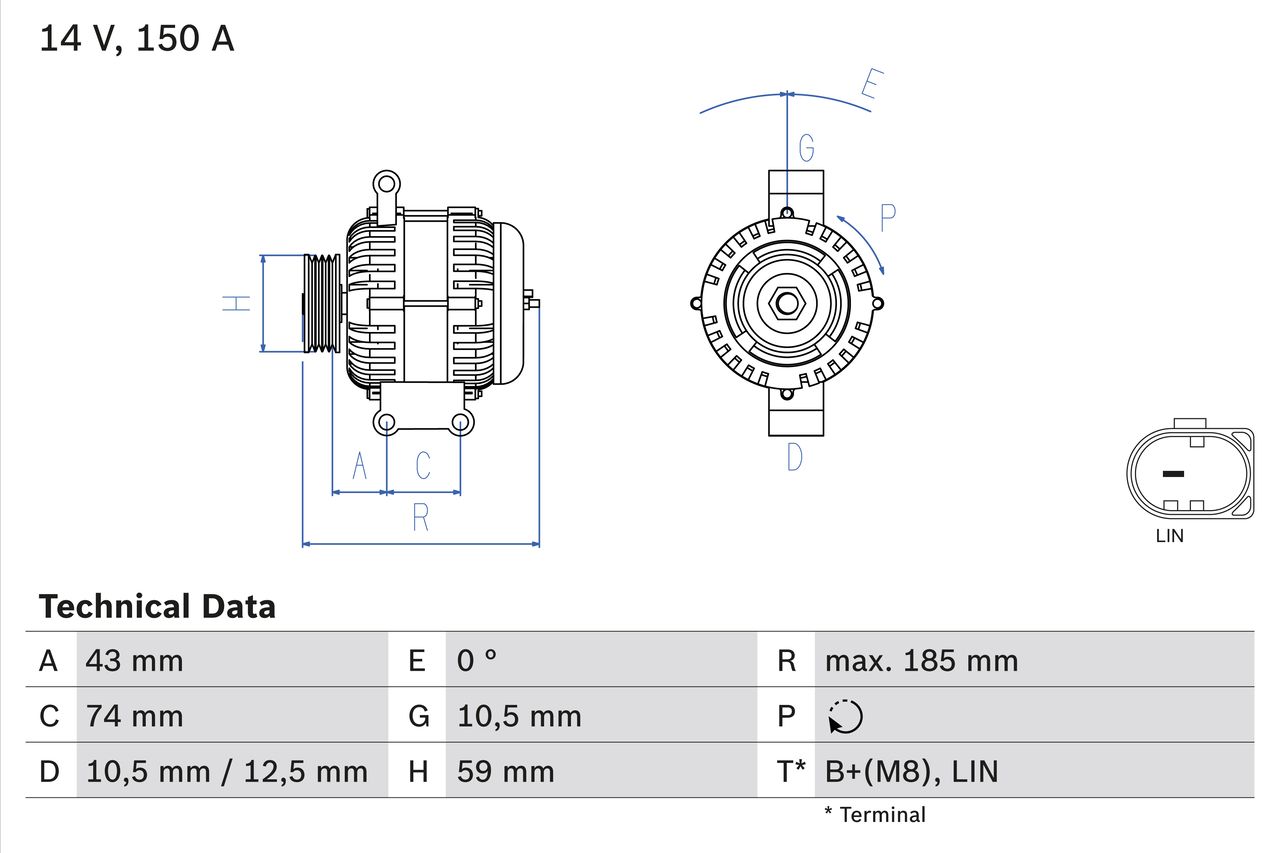 BOSCH 0 986 082 580 Alternator