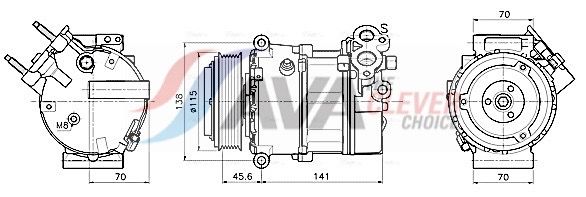 AVA CLEVER CHOICE AUAK354 Compressor, air conditioning