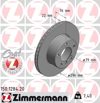 ZIMMERMANN 150.1284.20 Brake disc