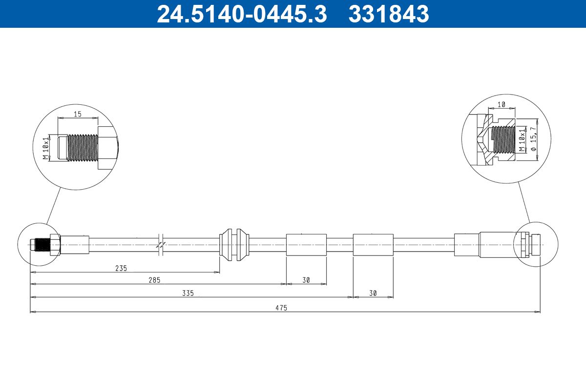 ATE 24.5140-0445.3 Brake hose