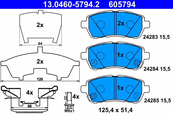 ATE 13.0460-5794.2 Brake pad set, disc brake