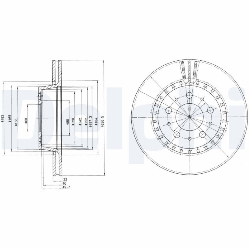 DELPHI BG2426 Brake disc