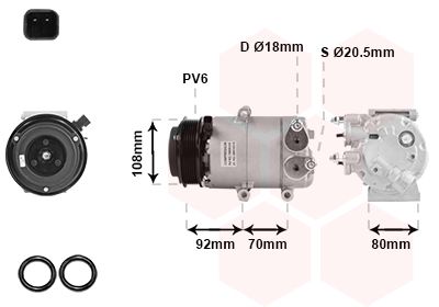 VAN WEZEL 1800K415 Compressor, air conditioning