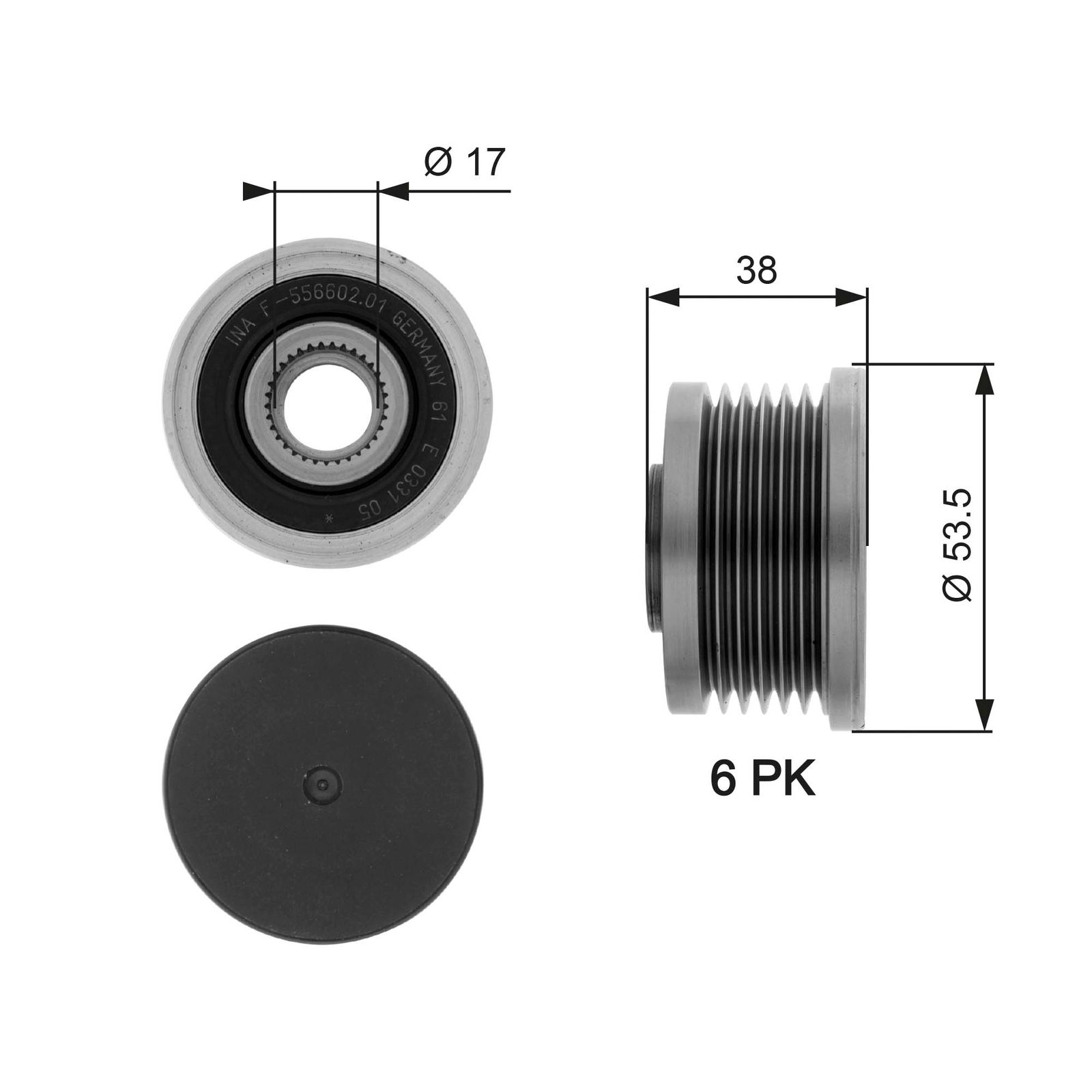 GATES OAP7081 Alternator freewheel clutch