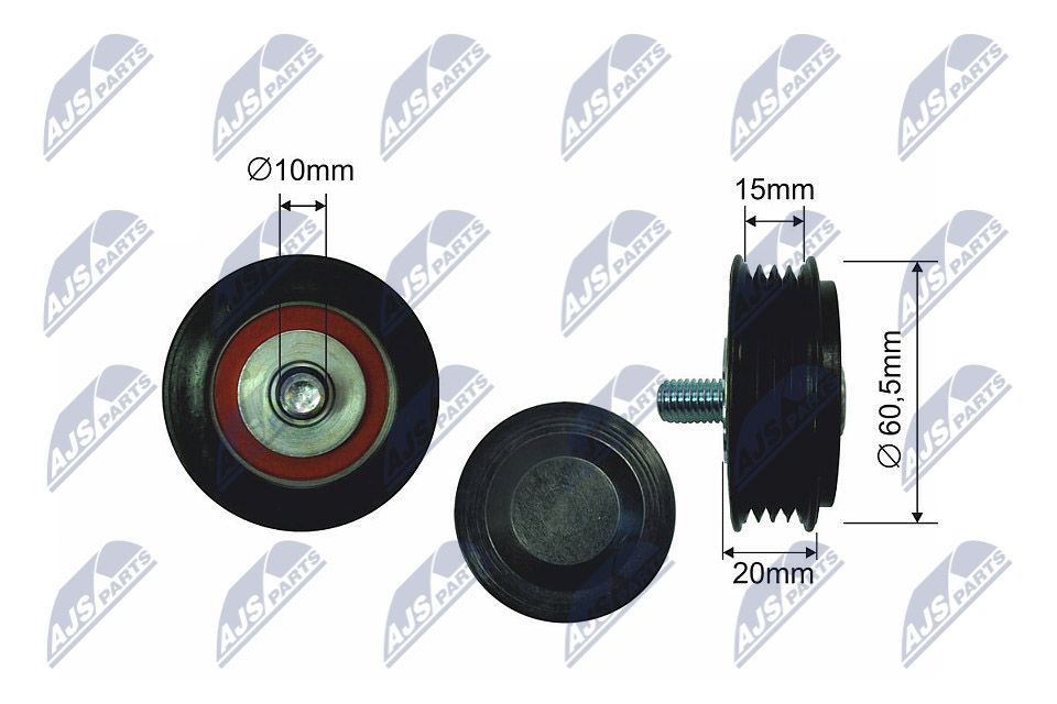 NTY RNK-AU-006 Tensioner pulley, v-ribbed belt