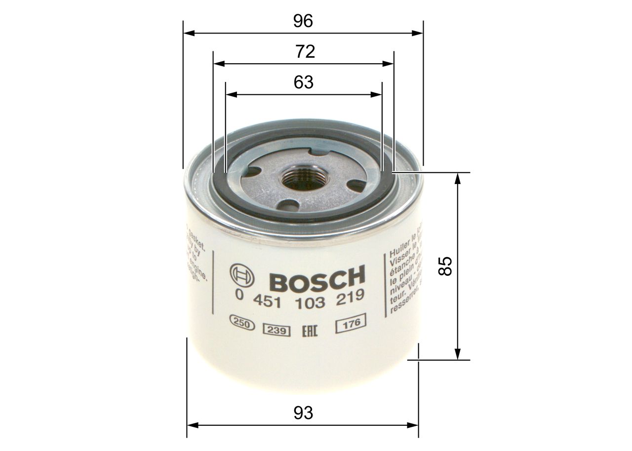 BOSCH 0 451 103 219 Alyvos filtras