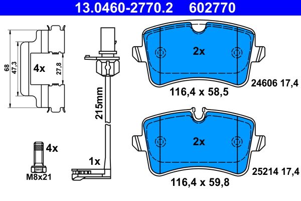 ATE 13.0460-2770.2 Brake pad set, disc brake