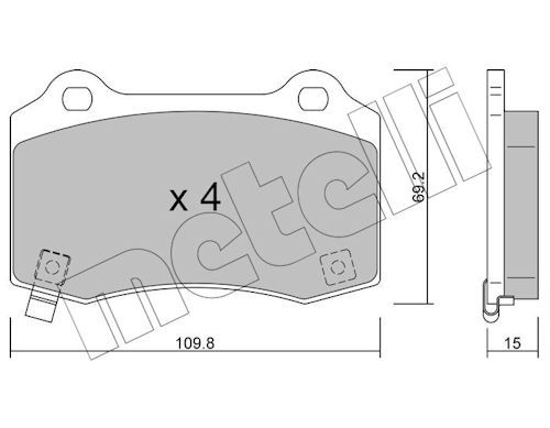 METELLI 22-0251-6 Brake pad set, disc brake