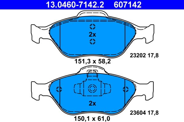 ATE 13.0460-7142.2 Brake pad set, disc brake