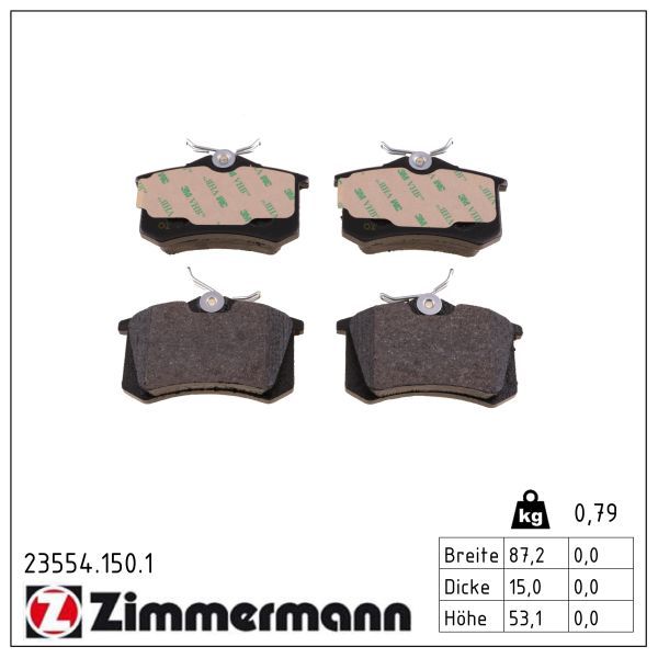 ZIMMERMANN 23554.150.1 Brake pad set, disc brake