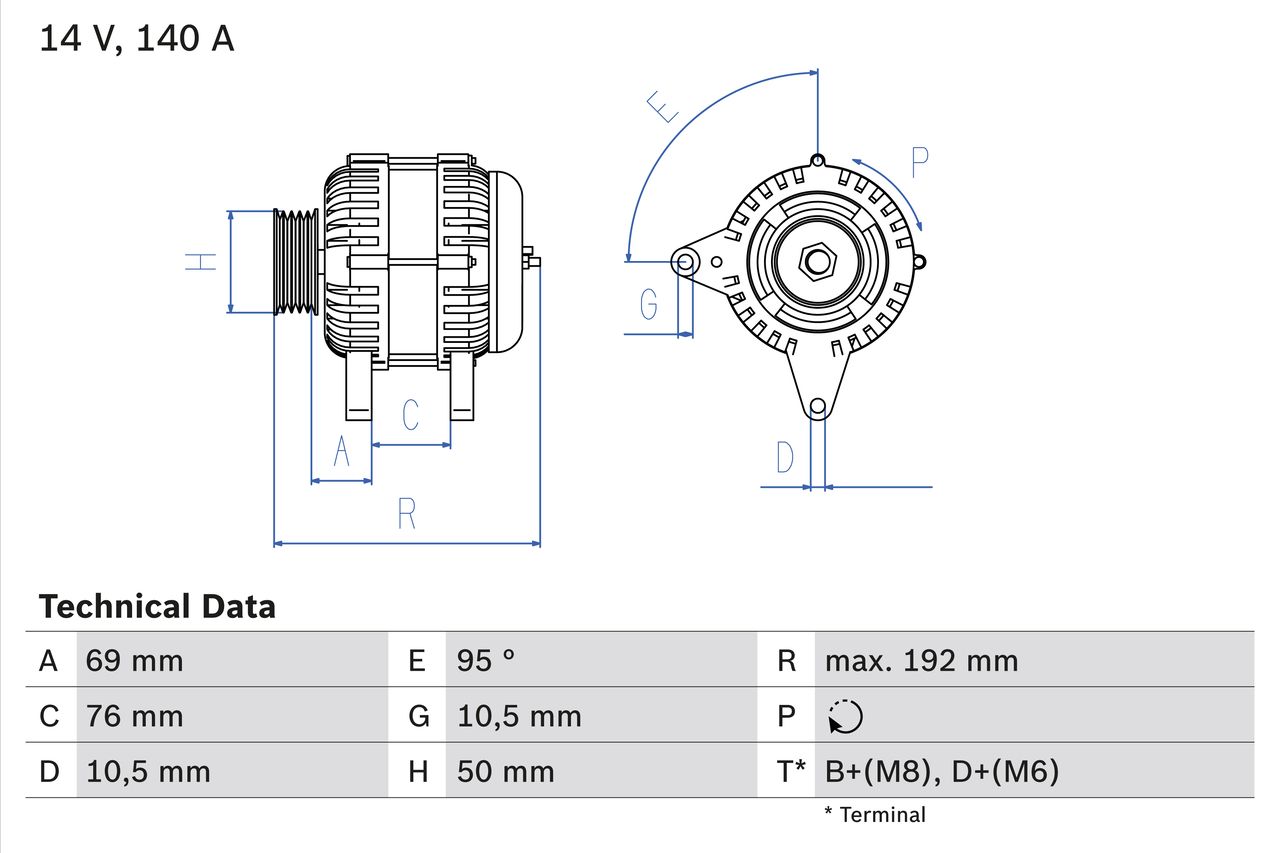 BOSCH 0 986 039 000 Alternator