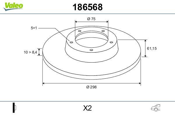 VALEO 186568 Brake disc
