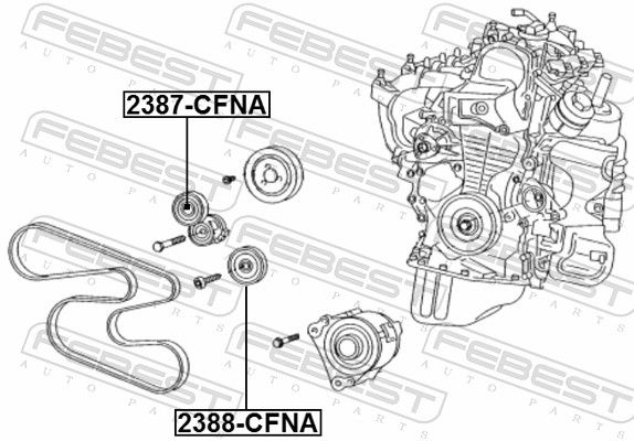 Tensioner Pulley, V-ribbed belt-1