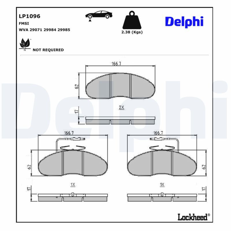 DELPHI LP1096 Brake pad set, disc brake