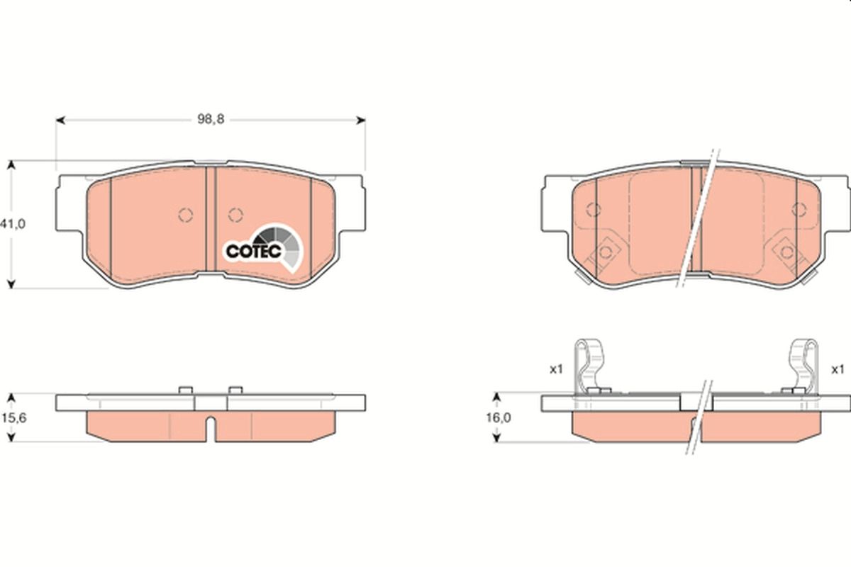 TRW GDB3284 Brake pad set, disc brake