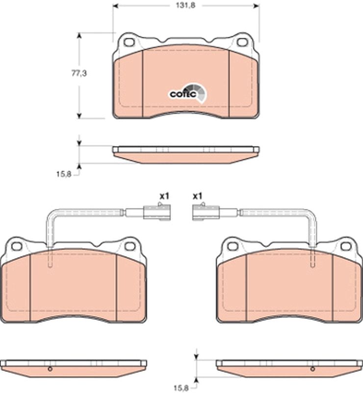 TRW GDB1648 Brake pad set, disc brake