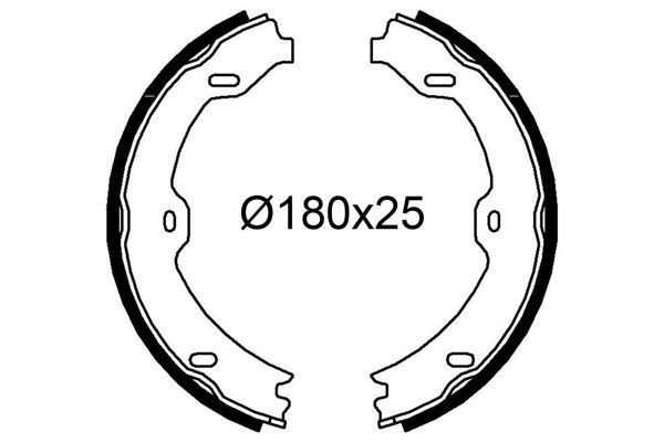 VALEO 564245 Brake shoe set, parking brake