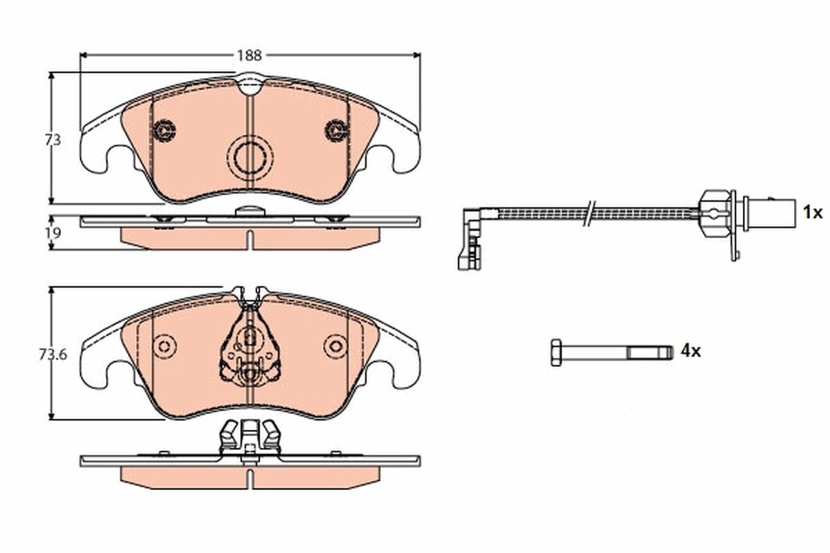 TRW GDB1768 Brake pad set, disc brake