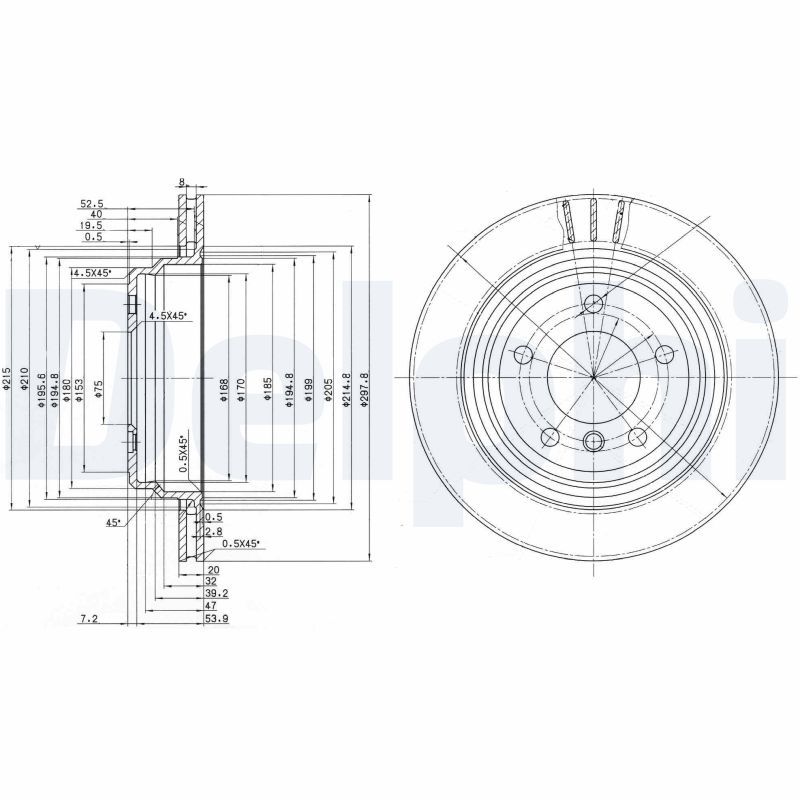 DELPHI BG3042 Brake disc