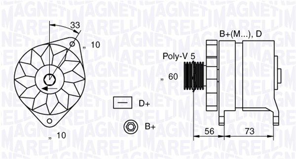 MAGNETI MARELLI 063321155010 Alternator