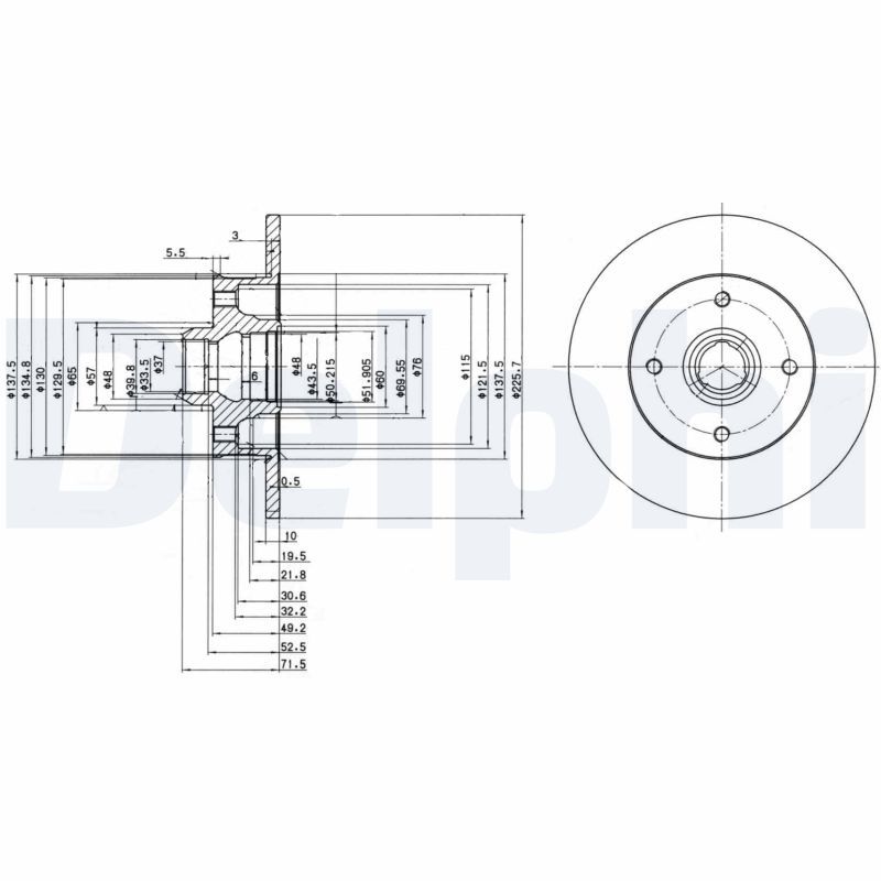 DELPHI BG2389 Brake disc