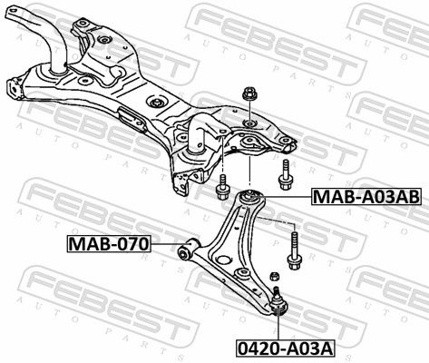Mounting, control/trailing arm-1