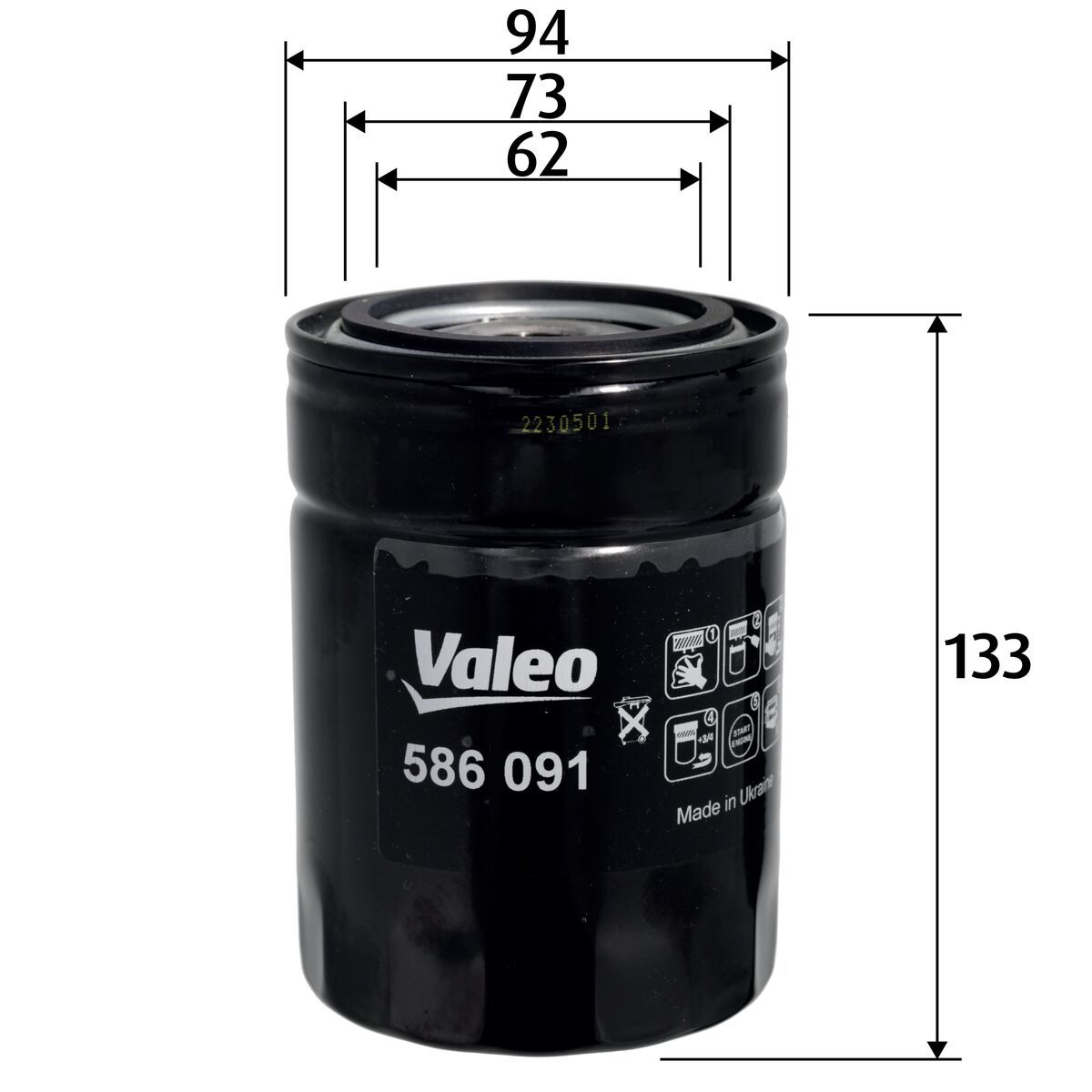 VALEO 586091 Oil filter