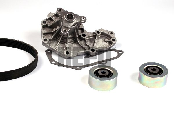 HEPU PK00548 Water pump + v-ribbed belt kit