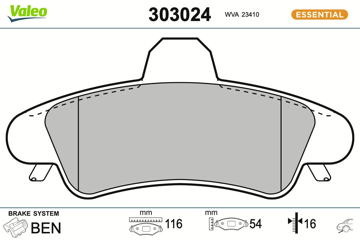 VALEO 303024 Brake pad set, disc brake