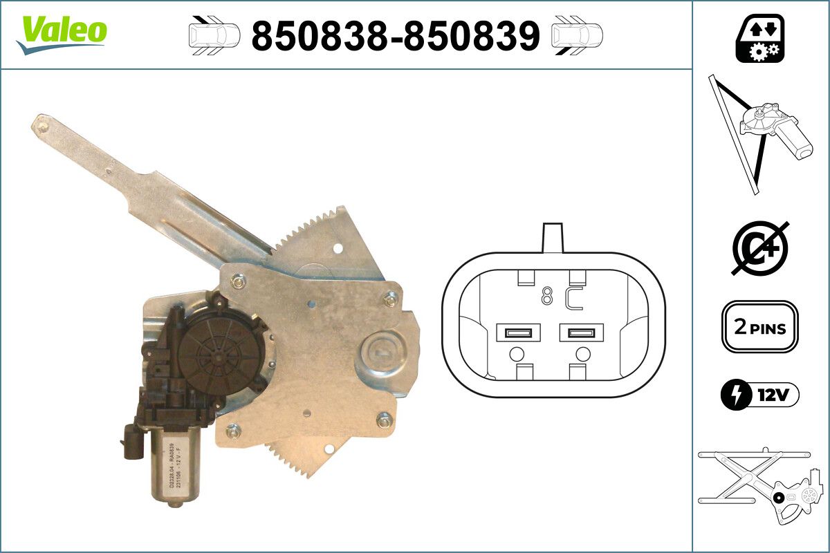VALEO 850838 Window regulator