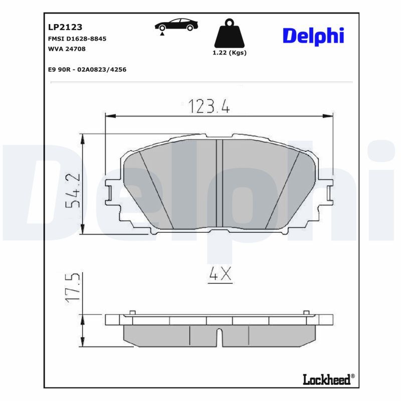 DELPHI LP2123 Brake pad set, disc brake