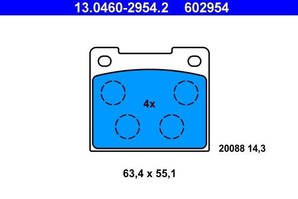 ATE 13.0460-2954.2 Brake pad set, disc brake