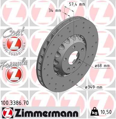 ZIMMERMANN 100.3386.70 Brake disc