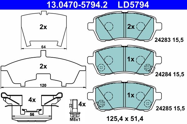 ATE 13.0470-5794.2 Brake pad set, disc brake