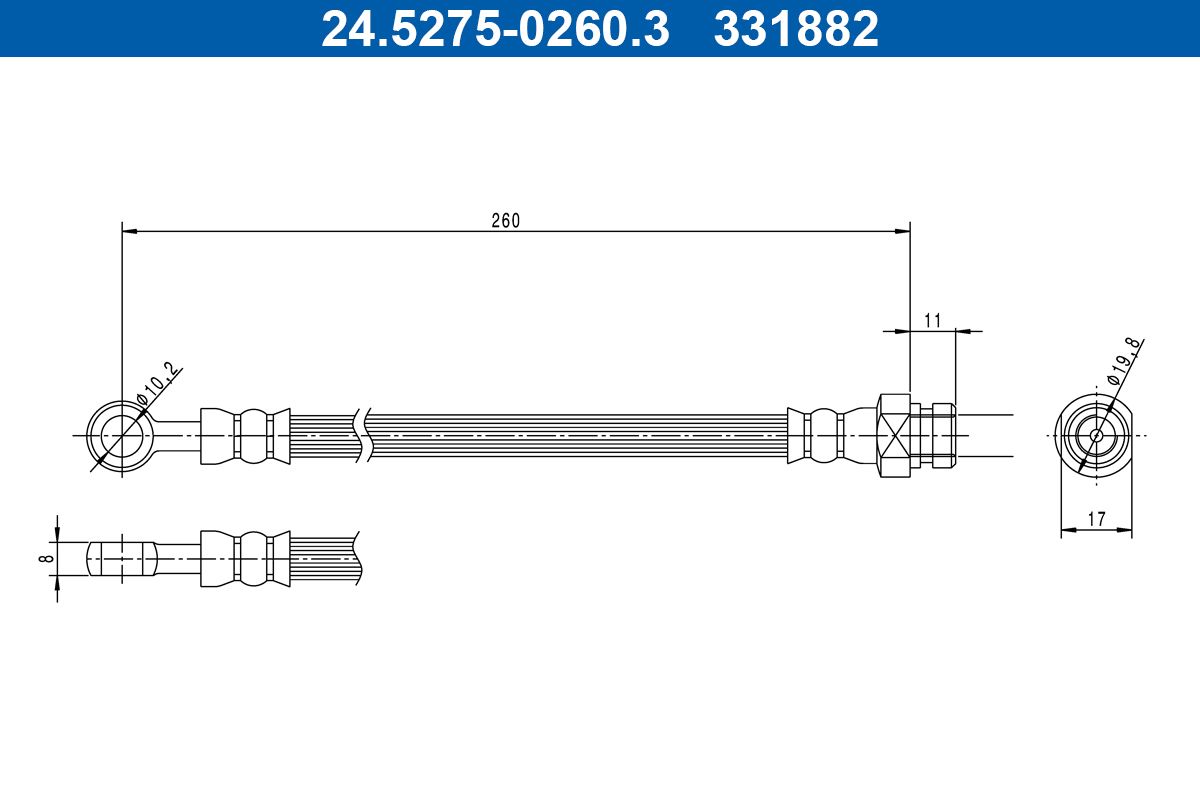 ATE 24.5275-0260.3 Brake hose