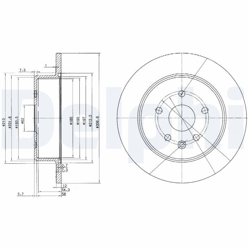 DELPHI BG3907 Brake disc