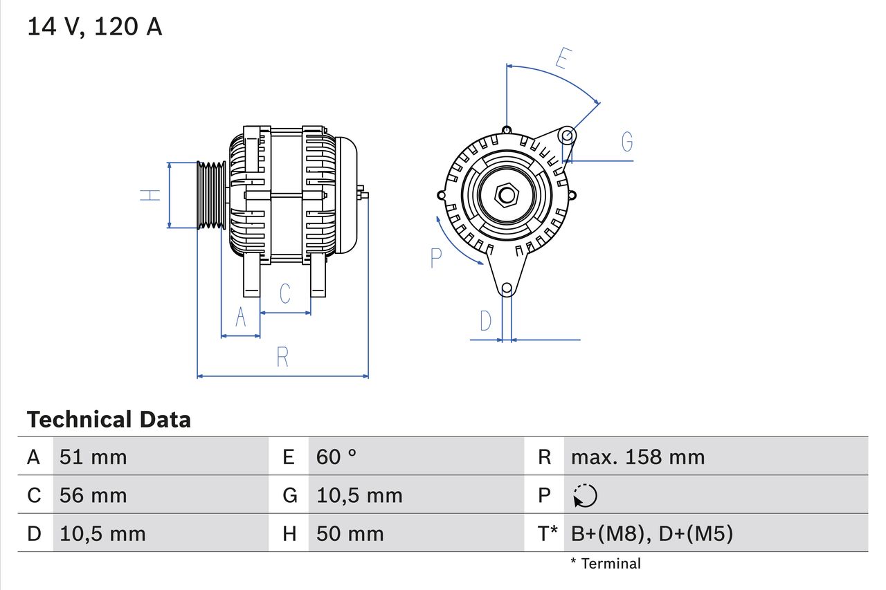 BOSCH 0 986 044 030 Alternator