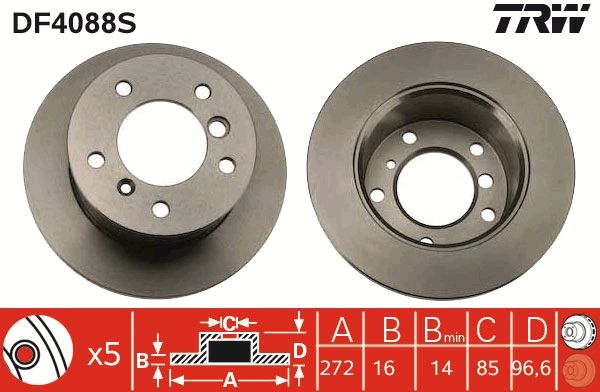TRW DF4088S Brake disc