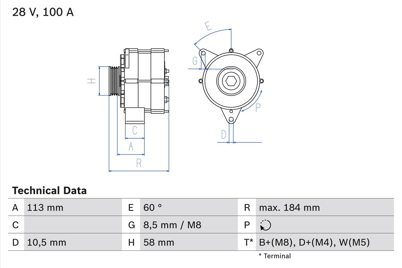 BOSCH 0 986 043 890 Alternator