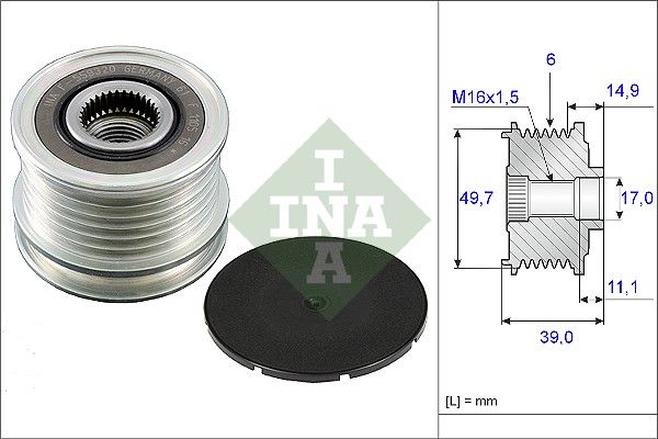 SCHAEFFLER INA 535 0050 10 Alternator freewheel clutch