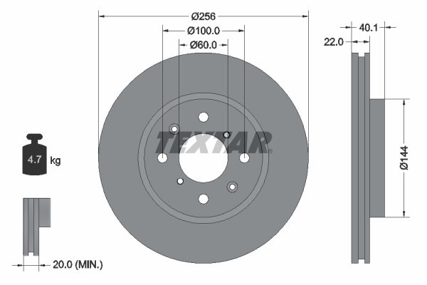 TEXTAR 92232803 Brake disc