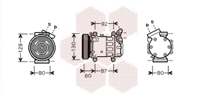 VAN WEZEL 4300K080 Compressor, air conditioning