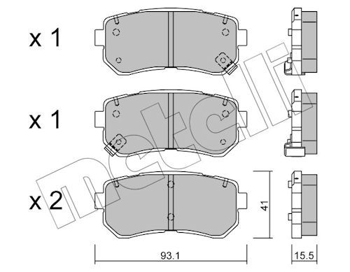 METELLI 22-0725-0 Brake pad set, disc brake