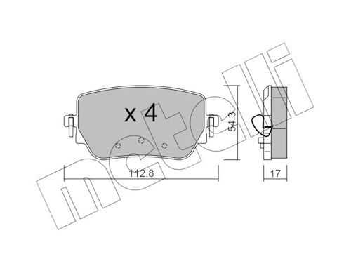 METELLI 22-1196-0 Brake pad set, disc brake