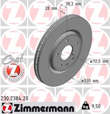 ZIMMERMANN 230.2384.20 Brake disc